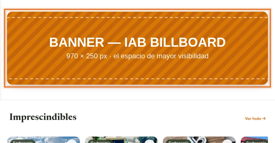 Banner publicitario en la página principal