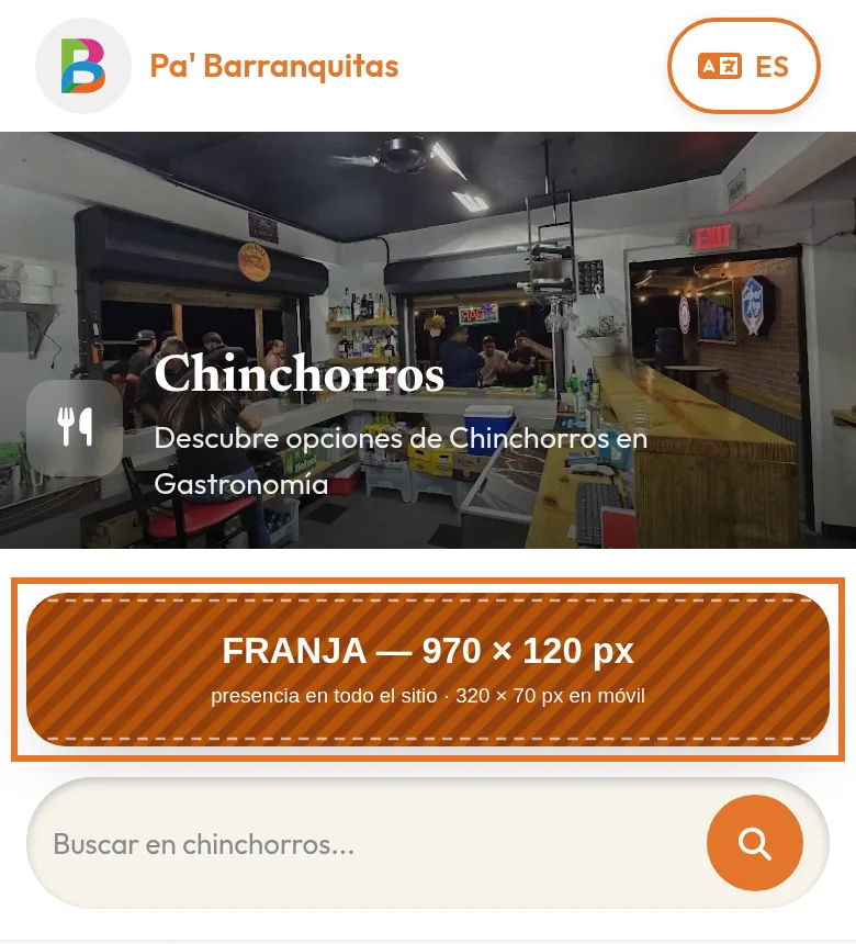 Franja publicitaria en el celular