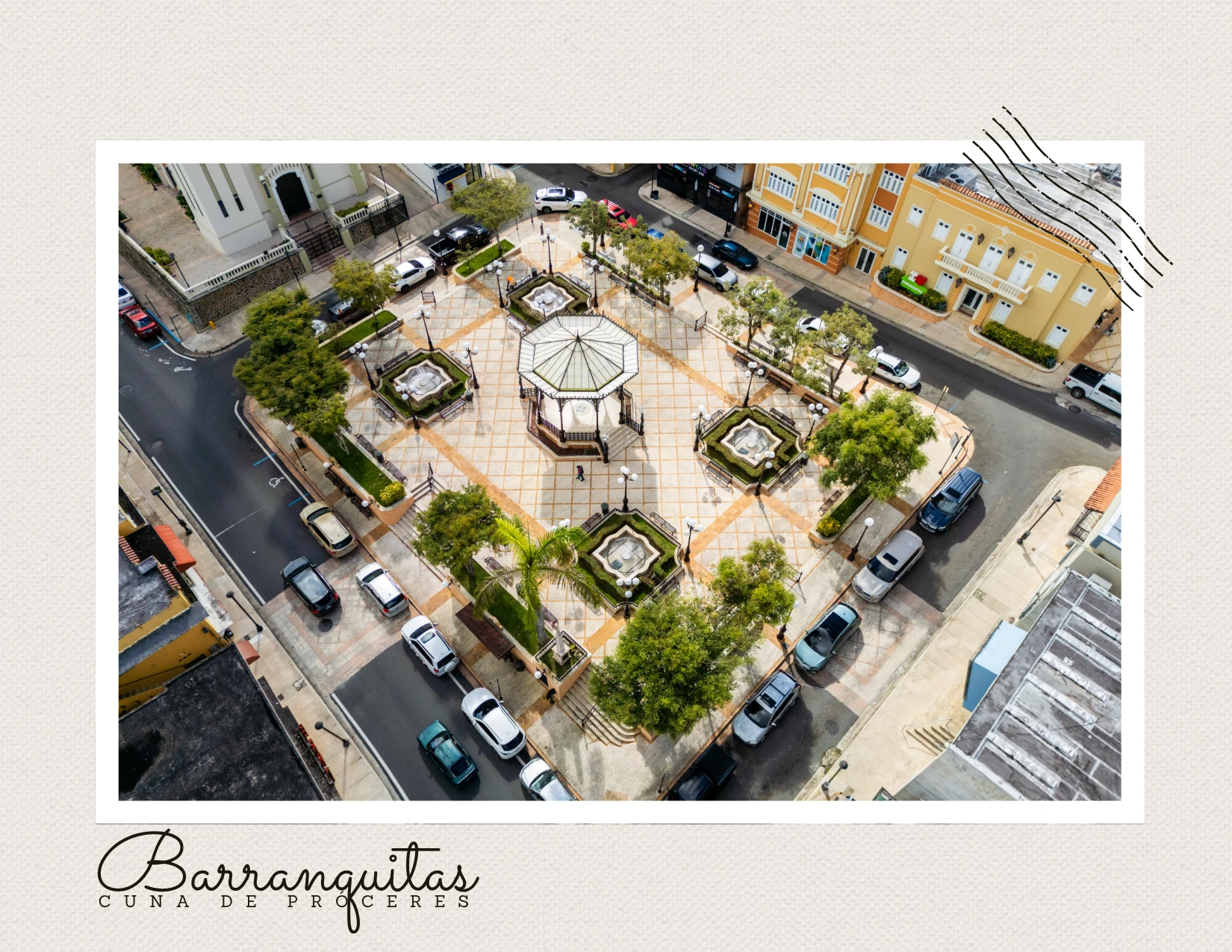 La plaza desde el aire